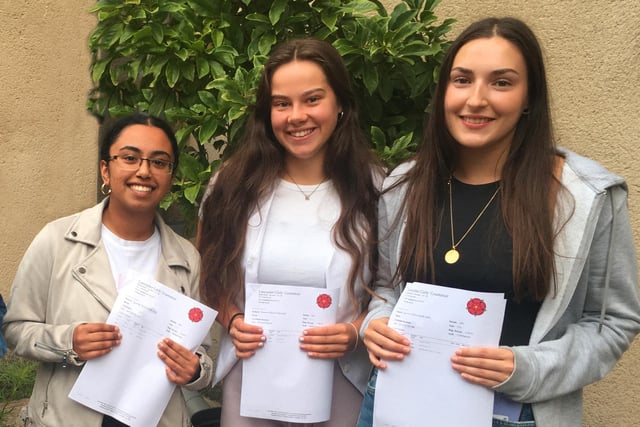 Lancaster Girls Grammar School pupils celebrate their A-Level results.