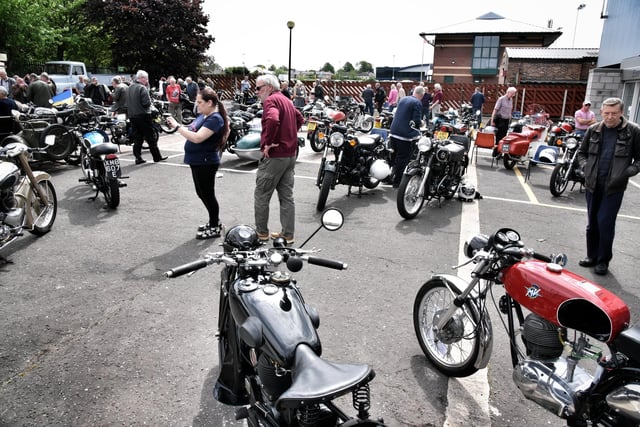 Some of the many motorcycles which were on display on Sunday