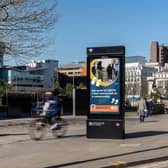 One of the Community Information Panels in Manchester City Centre