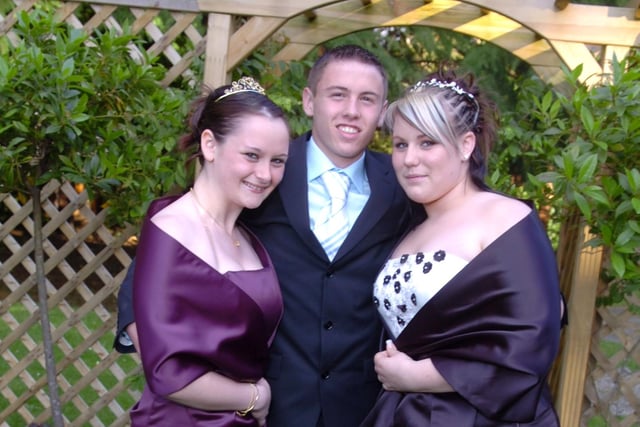 Pictured at the Penwortham Girls High School Leavers Ball at The Pines, from left, Chelsey Betts, Dan Baron, and Andrea Barrett