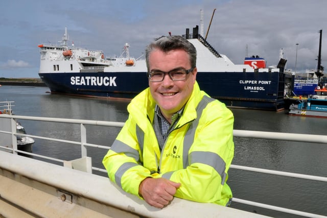 Alistair Eagles of Seatruck at Heysham Port in 2017. Photo Neil Cross