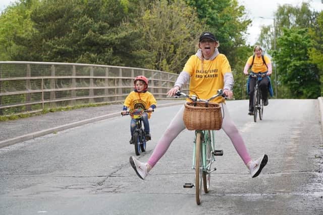 Participants taking part in Valley Church's 21-mile challenge around the Guild Wheel in Preston in 2021 in aid of charity Hope For Justice.