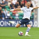 Preston North End's Brad Potts playing with two bandaged wrists.