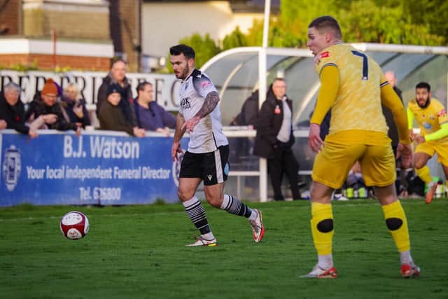 Michael Potts in action against Basford United (photo:Ruth Hornby)
