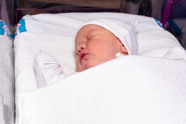 Albie Jack Gawne, born February 25 at 6.18pm, weighing 7lbs 15oz to parents Rebecca Tomlinson and Charley Gawne