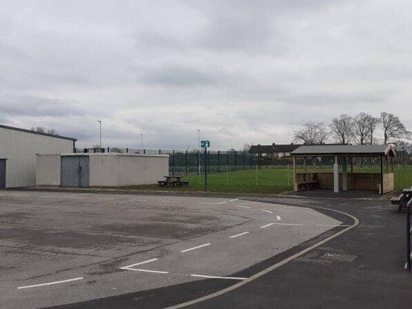 The existing minibus car park and drop-off point which the youngest pupils at Sir Tom Finney High use as a playground (image via Preston City Council planing portal)