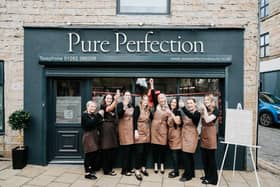 The Pure Perfection team at the opening of the new salon in Padiham. Owner Carla Chatburn is fifth from left