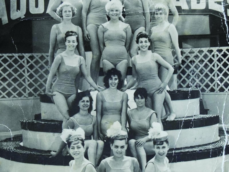 Before the Miss Great Britain competition rounds, 'Aqua-Lovelies’ would adorn the poolside and put on a fine display of synchronised swimming for the crowds.