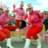 The team of four Penelope Pitstops - Carolyn Collinson, Ann Tripney, Pam Till and Beverley Helme, who took part in the go kart grand prix in Garstang