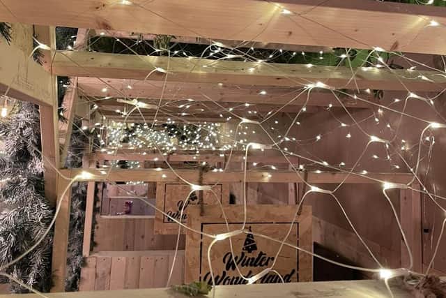 Warm white fairy lights will bathe the bar in a cosy glow whilst Christmas music plays, for the perfect festive atmosphere