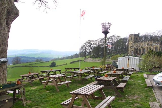 The Old Horns' beer garden benefits from a truly outstanding view of the surrounding countryside - from here people can walk around Agden Reservoir on the path created by Yorkshire Water. (https://theoldhorns.co.uk)