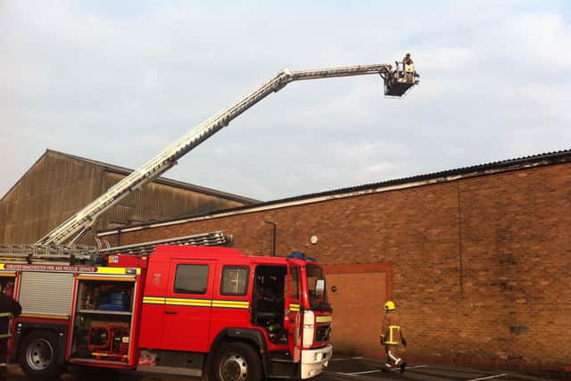Scenes from the fire at Fairport Engineering in Adlington