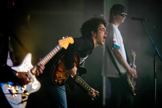 Irish indie rock band Inhaler with lead singer and guitarist Elijah Hewson perform at the  Pinkpop music festival.(Photo by PAUL BERGEN/ANP/AFP via Getty Images)