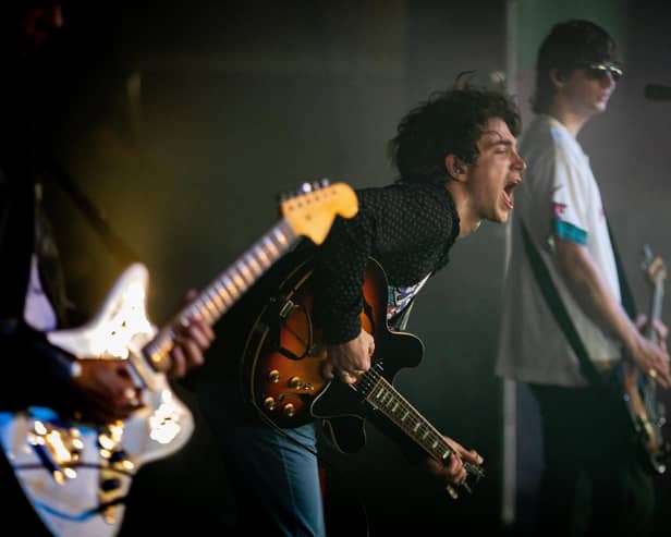 Irish indie rock band Inhaler with lead singer and guitarist Elijah Hewson perform at the  Pinkpop music festival.(Photo by PAUL BERGEN/ANP/AFP via Getty Images)