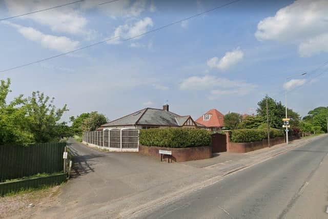 The entrance to Orchard Farm, off Whittingam Lane in Broughton - where plans to build 33 commercial or industrial units have failed (image: Google)