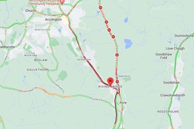 A traffic map of the area following the collision (Credit: AA)