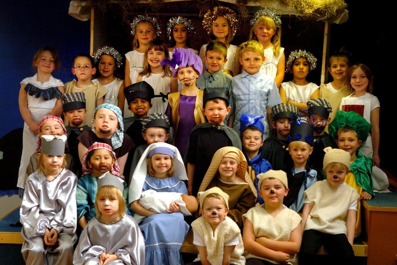 A Nativity scene from Walton-le-Dale's St Leonards Primary School show 'Stable Story' in 2008