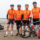 TV's The Yorkshire Vet Peter Wright with his team before setting off on the coast to coast cycle ride from Morecambe promenade to Bridlington raising funds for Photo: Kelvin Stuttard.