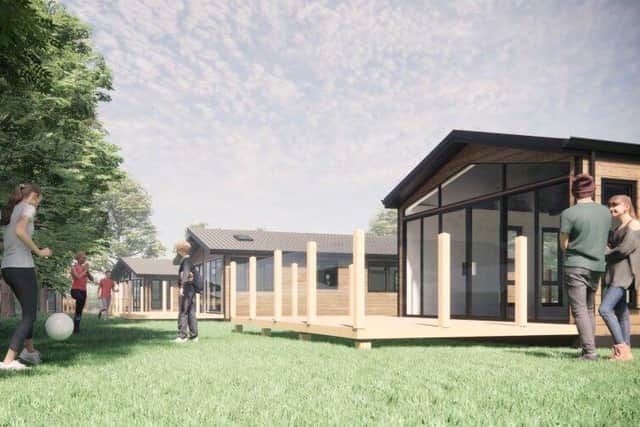 The holiday lodges will each have a decked area and open space outside (image: FWP Limited, via Preston City Council planning portal)