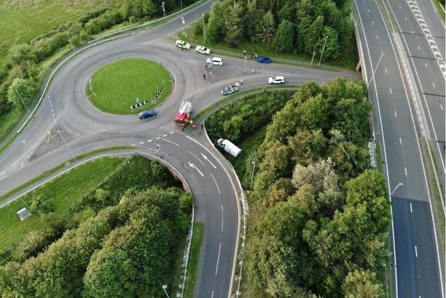 Hughes lost control of the vehicle and ploughed through a metal barrier after attempting to navigate a tight bend at high speeds (Credit: Lancashire Police)