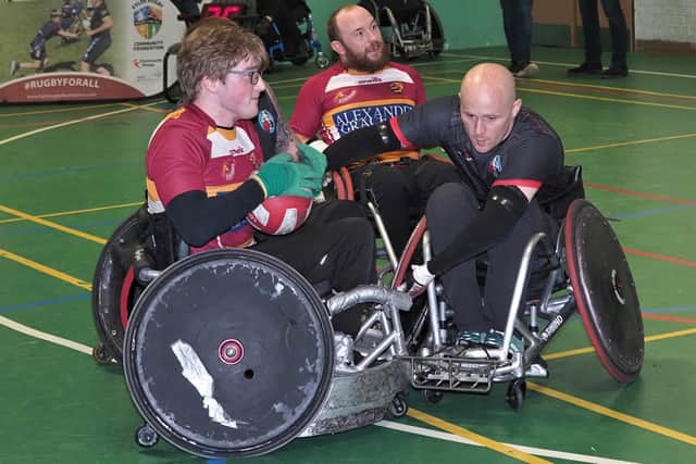 Players from Foundation and West Coast Crash Wheelchair Rugby Teams