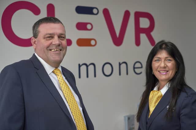 Anthony Brookes and Jackie Colebourne of credit union CLEVR Money.