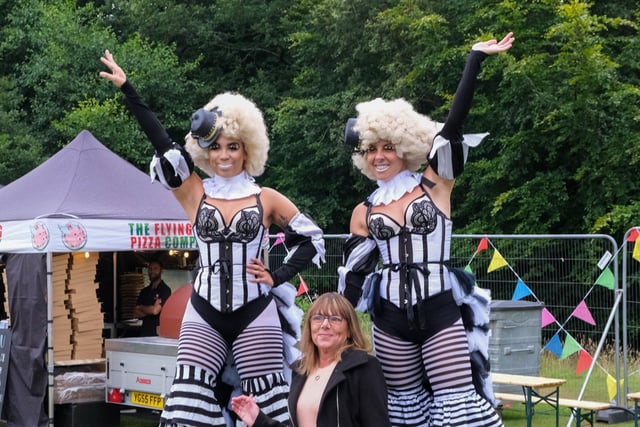 Performers on stilts entertained the crowds at Astley Park over the weekend