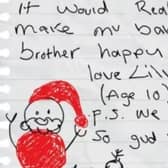 The letter, penned by 10-year-old Lilly, speaks of Santa Claus falling ill, making him unable to deliver presents to their home for Christmas