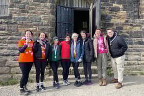 Members of the stroke therapy team, who took part in a sponsored abseil to help raise funds to buy the new exercise bike for the stroke rehabilitation ward’s gym space