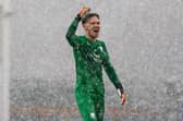 Preston North End's Freddie Woodman celebrates against Blackburn Rovers