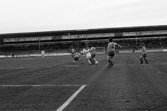 PNE vs Watford
February 1981
Preston and Watford tussle for the ball on the edge of the box

The game ended with a 2-1 win to Preston