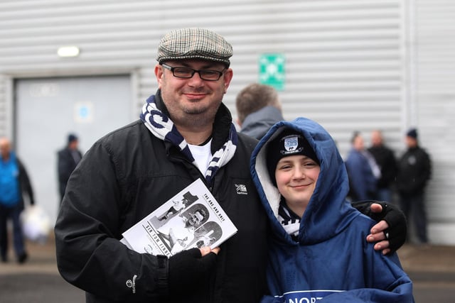 No doubting who these two support! Two PNE fans before the game.