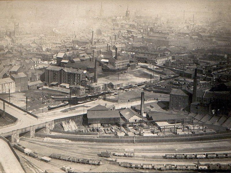 A view from the spire of St. Walburge's Church, Preston c.1905