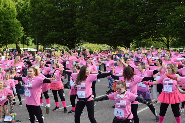 A warm-up before the 10KM walk in aid of St Catherine's Hospice