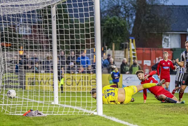 Chorley's winning goal against Scarborough Athletic (photo: David Airey/dia_Images)