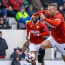 Hallam Hope missed an opportunity to equalise for the Shrimps Picture: Morecambe FC