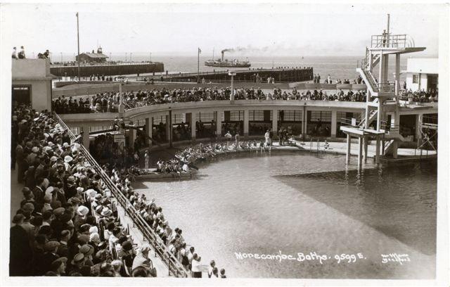 The opening of Morecambe's Super Swimming Stadium in July 1936.