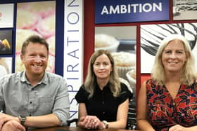 Preston based bakery supplies specialist BAKO has extended its link to Limitless PR. Pictured are: Greg Wilson from Limitless, Gemma Webster from BAKO and  Cathy Midgley of Limitless