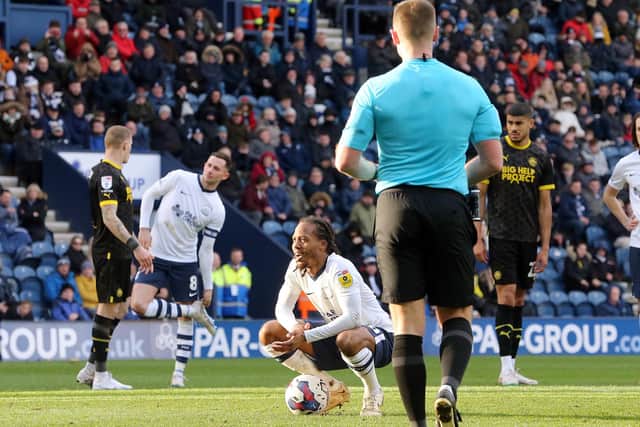Preston North End's Daniel Johnson composes himself ahead of sending Wigan Athletic's Ben Amos the wrong way to score the equalising goal from the penalty spot to make the score 1-1