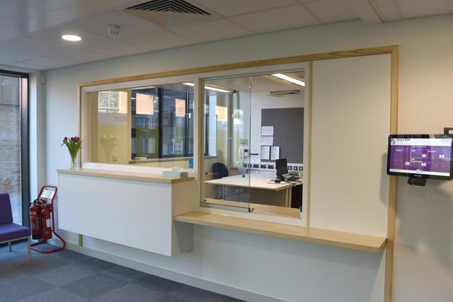 The school's reception desk