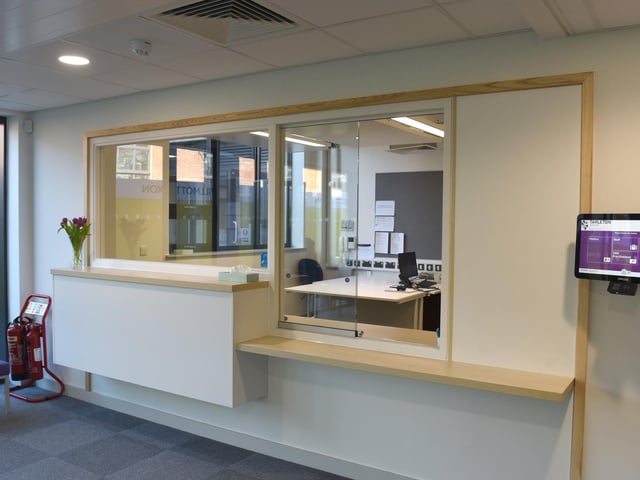 The school's reception desk