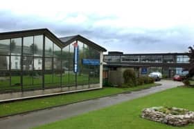 Carnforth High School where youths stuck on the roof had to be rescued.
