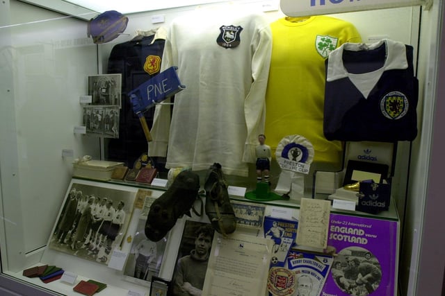 Some of the memorabilia on display when the new National Football Museum opened in 2001