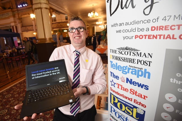 Stay Blackpool expo at the Winter Gardens. Pictured is Lee Good from National World which publishes the Blackpool Gazette
