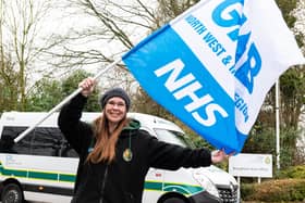 Ambulance workers outside Broughton Ambulance Station. Photo: Kelvin Stuttard