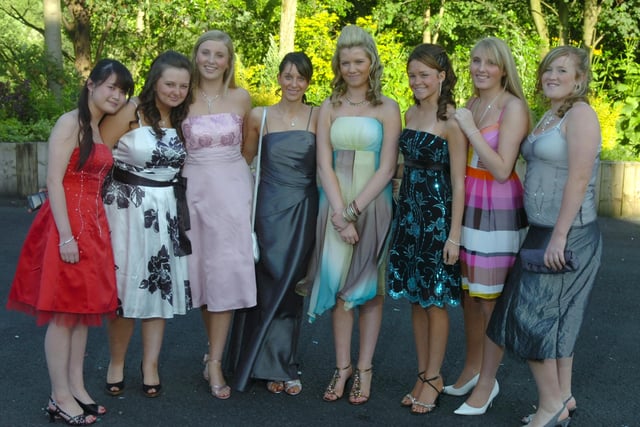 Pictured at the Penwortham Girls High School Leavers Ball at The Pines, from left, Waimei Leung, Megan Crichton, Hazel Whybro, Sophie Wright, Laura Mengella, Lindsay McQueen, Emma Whybro, and Nicola Kirk