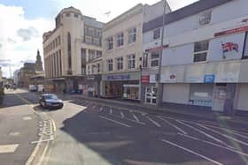 The hatched area marks where the new bus stop will be located on Lancaster Road (image:  Google)