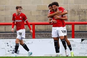 Lee Angol scored Morecambe's goal when they drew with Notts County in September Picture: Morecambe FC