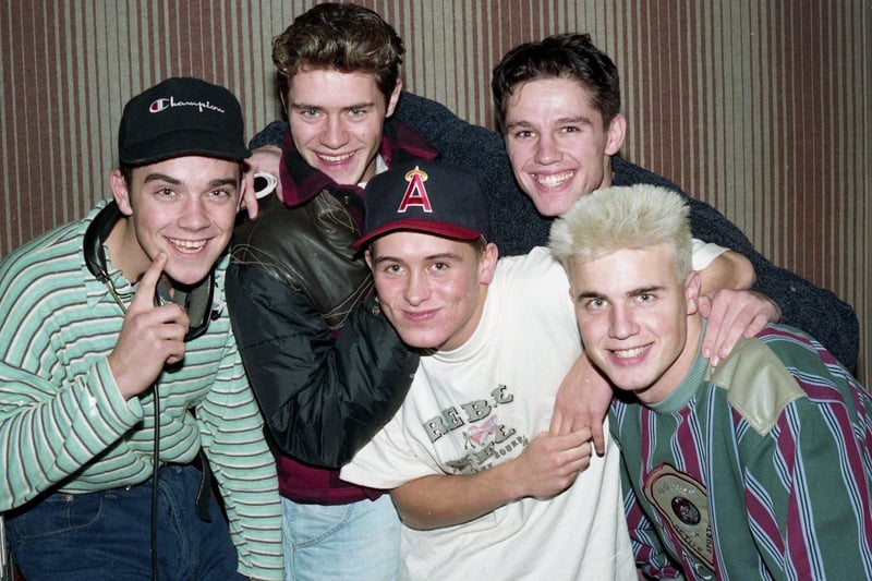 An assembled crowd of teenage girls gathered outside Preston's Rock FM radio station to catch a glimpse of the hottest new boy band on the block... Take That! They dropped in to town to promote their second single, Promises