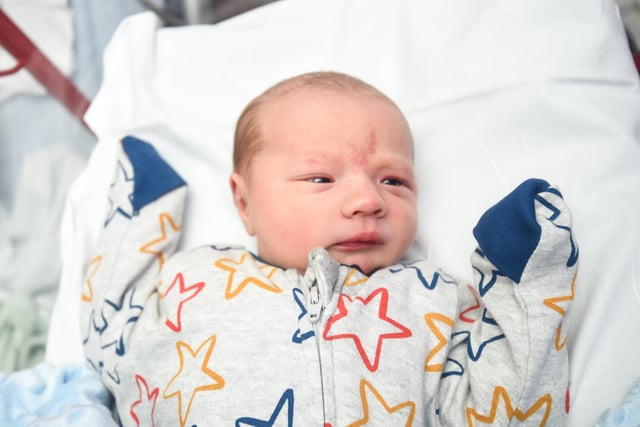 Louis James Knight born on the 5th Feb at 9.45pm weighing 6lb 8oz to Adele Hall and Joe Knight from Leyland.